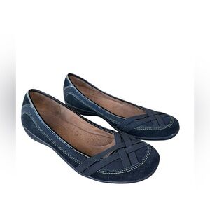 Natural Soul by Naturalizer  Womens- Farrell Black Suede Slip On Flats size 7.5